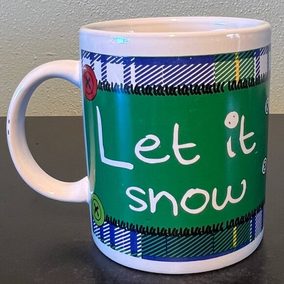 Lot of 4 SNOWMEN Winter Holidays Colorful Stoneware  Mugs ~ Let it Snow! - Picture 8 of 12